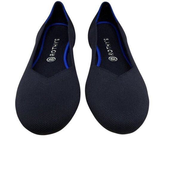 Rothy's The Flat Round Toe In Maritime Navy ballet shoes women's size 11.5 - Picture 3 of 8